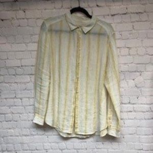 Outerknown light weight ling sleeve button down blouse